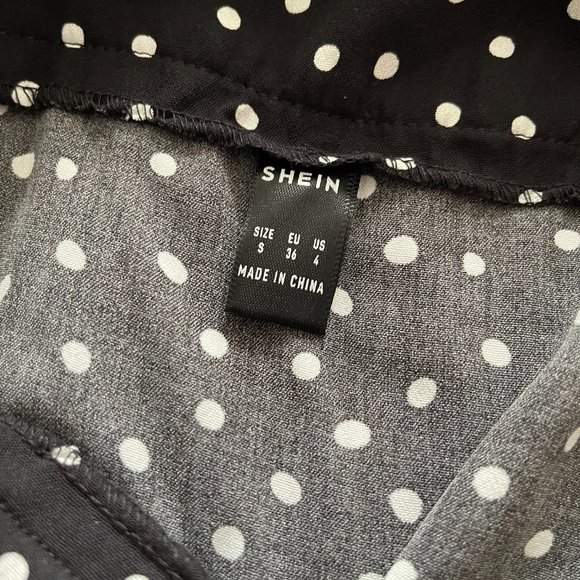 Polka Dot Drawstring Ruched Split Thigh Skirt - Picture 5 of 5